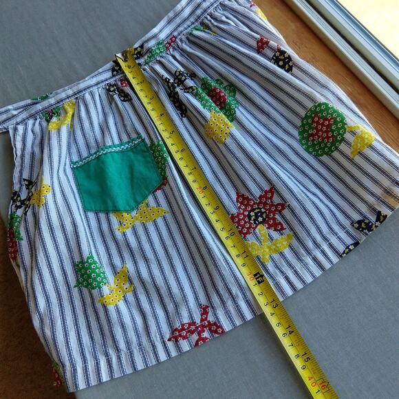 Vintage Handmade Child Size Half Skirt Apron patchwork stripes pocket - Picture 8 of 9